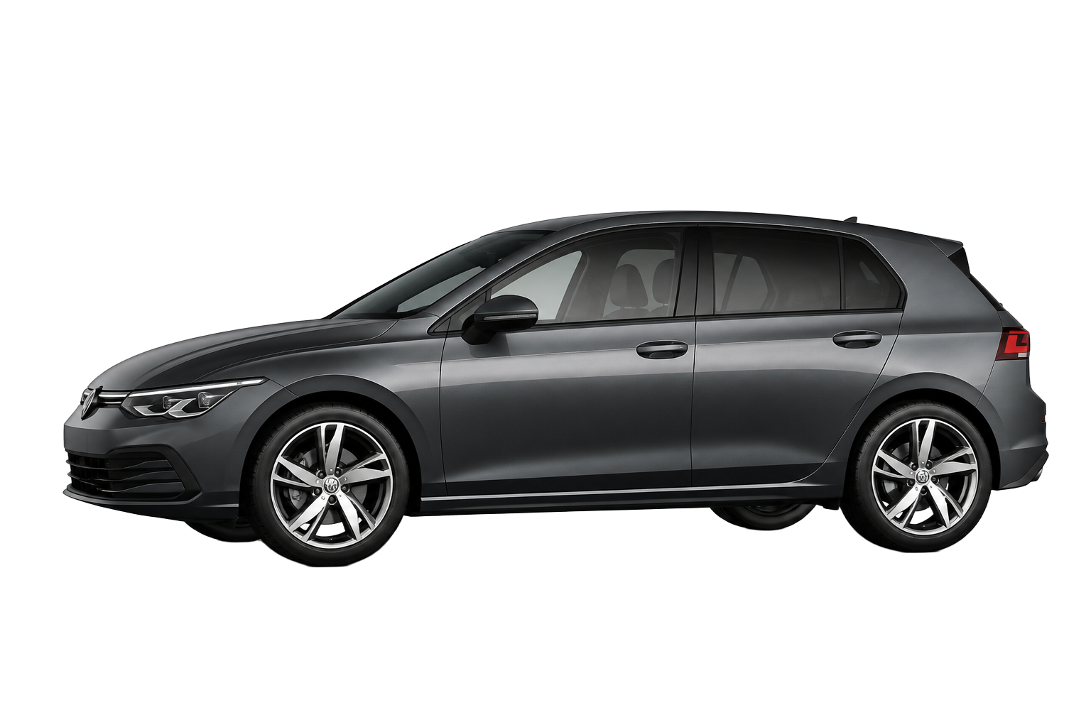 Dark grey Volkswagen Golf side profile